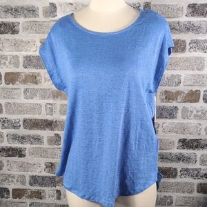 NWT Sigred Olsen 100% Linen Blue Top, Sz. M